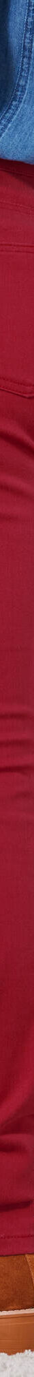 Pantalon droit stretch uni (rouge foncé) Pantalon droit stretch uni (rouge foncé)